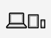 Icons of laptop, tablet and phone
